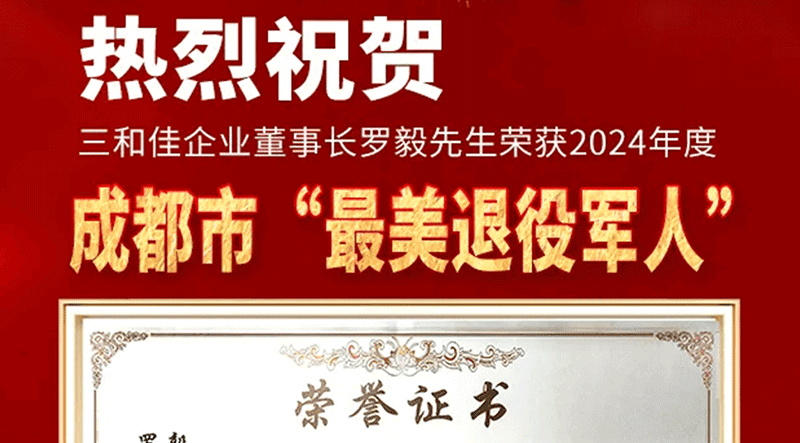 热烈：豐G胜游官网企业董事长罗毅先生荣获2024年度成都市“最美退役军人”